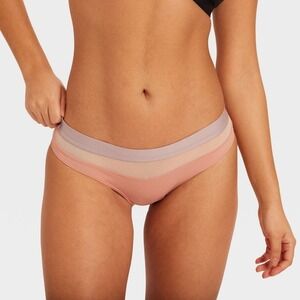 Parade Re:Play Brief Panties Womens L Sugar Cookie Beige Mesh Panel NWT